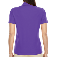 Core 365 Women's Origin Performance Piqué Polo, Campus Purple, Back view
