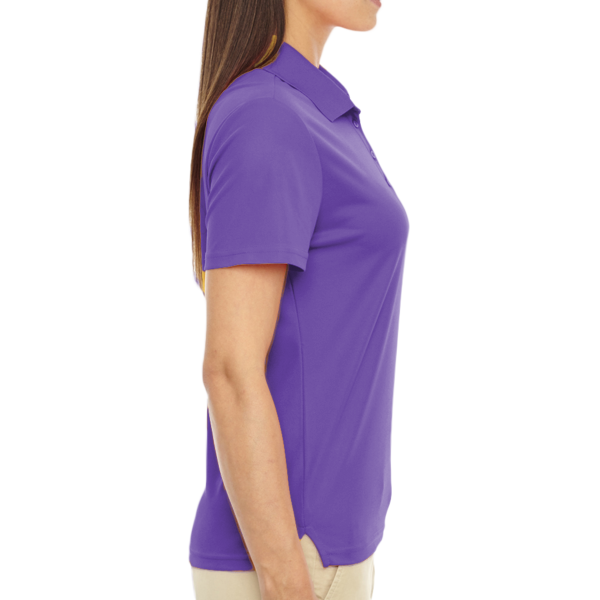 Core 365 Women's Origin Performance Piqué Polo, Campus Purple, Right Sleeve view