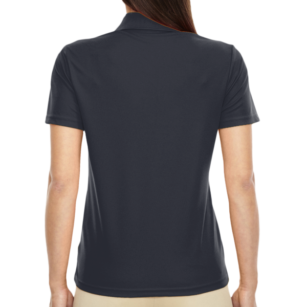 Core 365 Women's Origin Performance Piqué Polo, Carbon, Back view