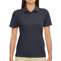 Core 365 Women's Origin Performance Piqué Polo, Carbon, Front view