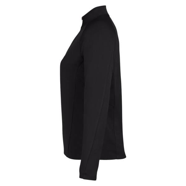 Core 365 Women's Origin Performance Pique Quarter-Zip Pullover, Black / Carbon, Left Sleeve view
