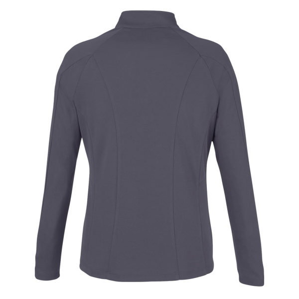 Core 365 Women's Origin Performance Pique Quarter-Zip Pullover, Carbon / Black, Back view