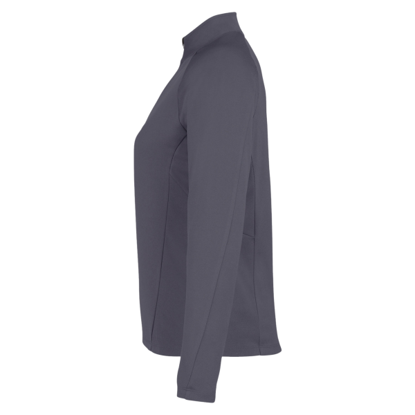 Core 365 Women's Origin Performance Pique Quarter-Zip Pullover, Carbon / Black, Left Sleeve view
