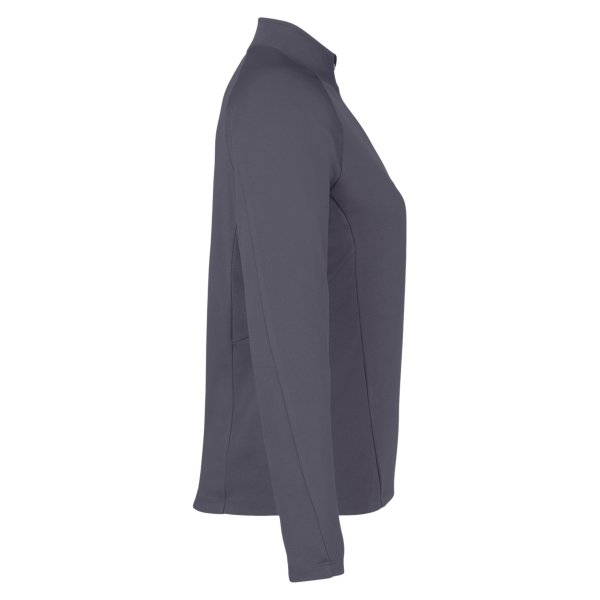 Core 365 Women's Origin Performance Pique Quarter-Zip Pullover, Carbon / Black, Right Sleeve view