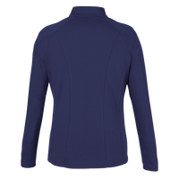 Core 365 Women's Origin Performance Pique Quarter-Zip Pullover, Classic Navy Heather / Carbon, Back view