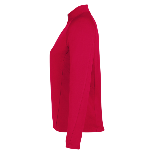 Core 365 Women's Origin Performance Pique Quarter-Zip Pullover, Classic Red / Carbon, Left Sleeve view