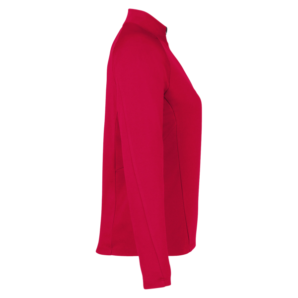 Core 365 Women's Origin Performance Pique Quarter-Zip Pullover, Classic Red / Carbon, Right Sleeve view