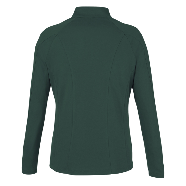 Core 365 Women's Origin Performance Pique Quarter-Zip Pullover, Forest / Carbon, Back view