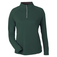 Core 365 Women's Origin Performance Pique Quarter-Zip Pullover, Forest / Carbon, Front view