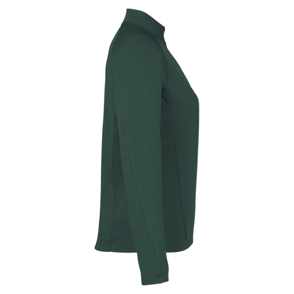 Core 365 Women's Origin Performance Pique Quarter-Zip Pullover, Forest / Carbon, Right Sleeve view