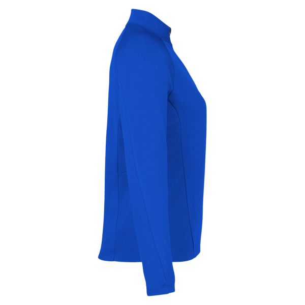 Core 365 Women's Origin Performance Pique Quarter-Zip Pullover, True Royal / Carbon, Right Sleeve view