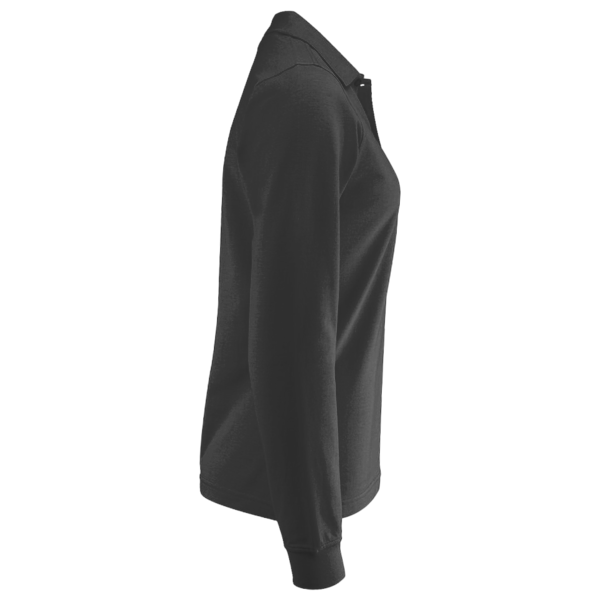 Core 365 Women's Pinnacle Performance Long Sleeve Piqué Polo, Black, Right Sleeve view