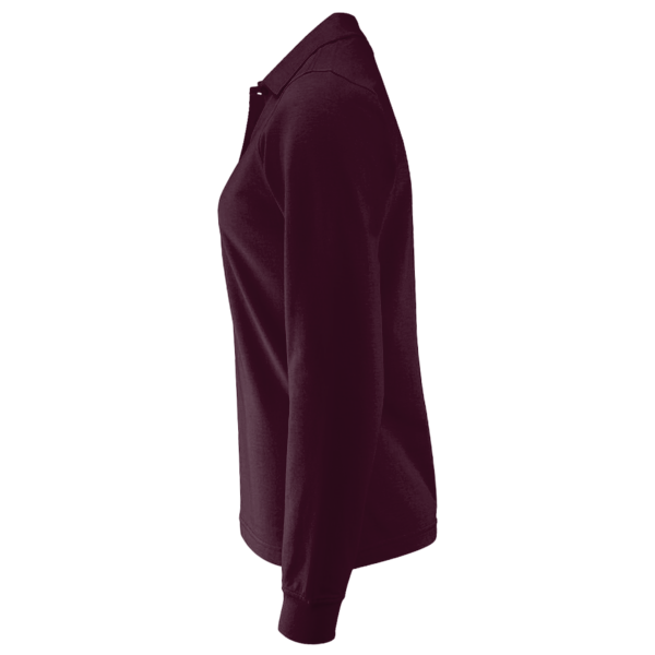 Core 365 Women's Pinnacle Performance Long Sleeve Piqué Polo, Burgundy, Left Sleeve view