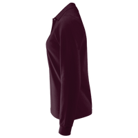 Core 365 Women's Pinnacle Performance Long Sleeve Piqué Polo, Burgundy, Left Sleeve view