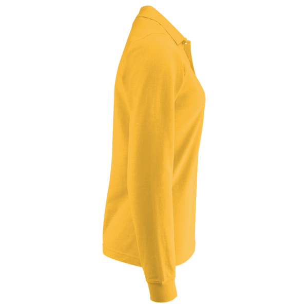 Core 365 Women's Pinnacle Performance Long Sleeve Piqué Polo, Campus Gold, Right Sleeve view