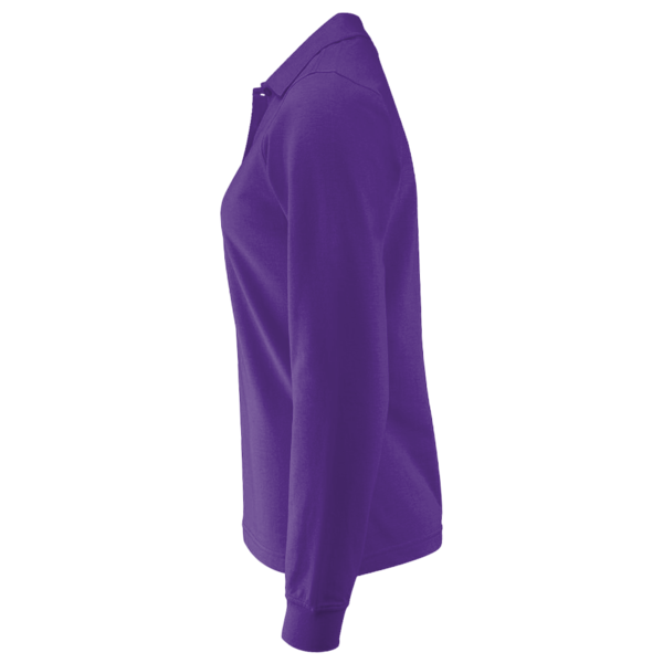 Core 365 Women's Pinnacle Performance Long Sleeve Piqué Polo, Campus Purple, Left Sleeve view