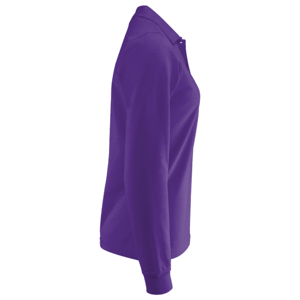 Core 365 Women's Pinnacle Performance Long Sleeve Piqué Polo, Campus Purple, Right Sleeve view