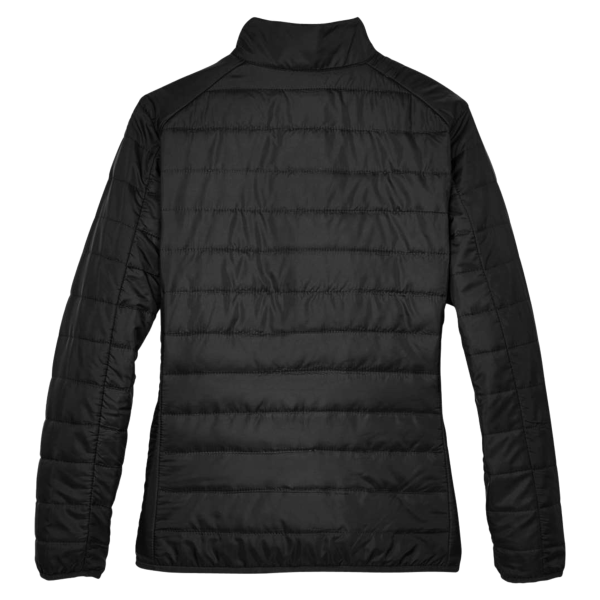 Core 365 Women's Prevail Packable Puffer Jacket, Black, Back view