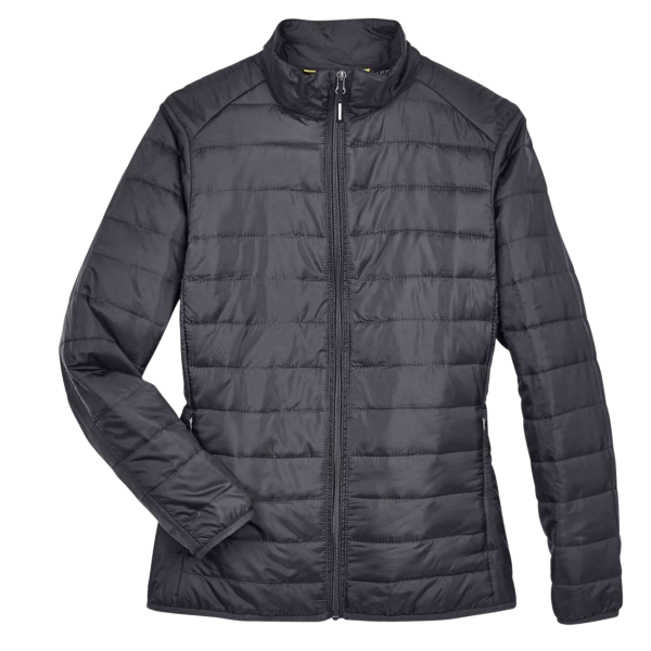 Core 365 Women's Prevail Packable Puffer Jacket, Carbon, Front view