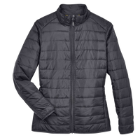 Core 365 Women's Prevail Packable Puffer Jacket, Carbon, Front view