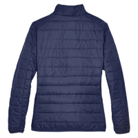 Core 365 Women's Prevail Packable Puffer Jacket, Classic Navy, Back view