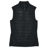 Core 365 Women's Prevail Packable Puffer Vest, Black, Front view