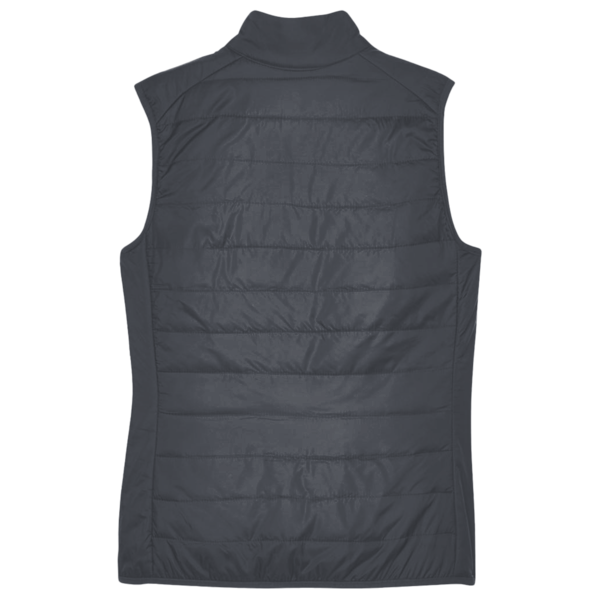 Core 365 Women's Prevail Packable Puffer Vest, Carbon, Back view