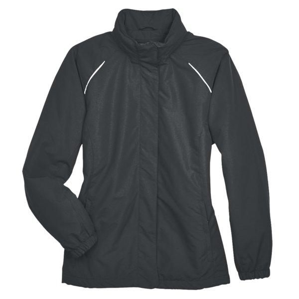 Core 365 Women's Profile Fleece-Lined All-Season Jacket, Carbon, Front view