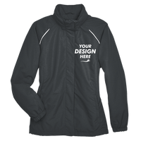 Core 365 Women's Profile Fleece-Lined All-Season Jacket, Carbon, Front view, Mockup