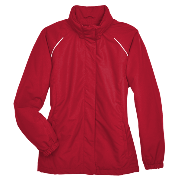 Core 365 Women's Profile Fleece-Lined All-Season Jacket, Classic Red, Front view