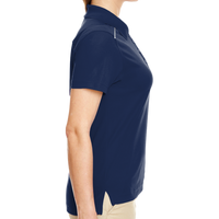 Core 365 Women's Radiant Performance Piqué Polo with Reflective Piping, Classic Navy, Right Sleeve view