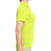 Core 365 Women's Radiant Performance Piqué Polo with Reflective Piping, Safety Yellow, Right Sleeve view