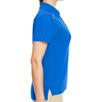Core 365 Women's Radiant Performance Piqué Polo with Reflective Piping, True Royal, Right Sleeve view