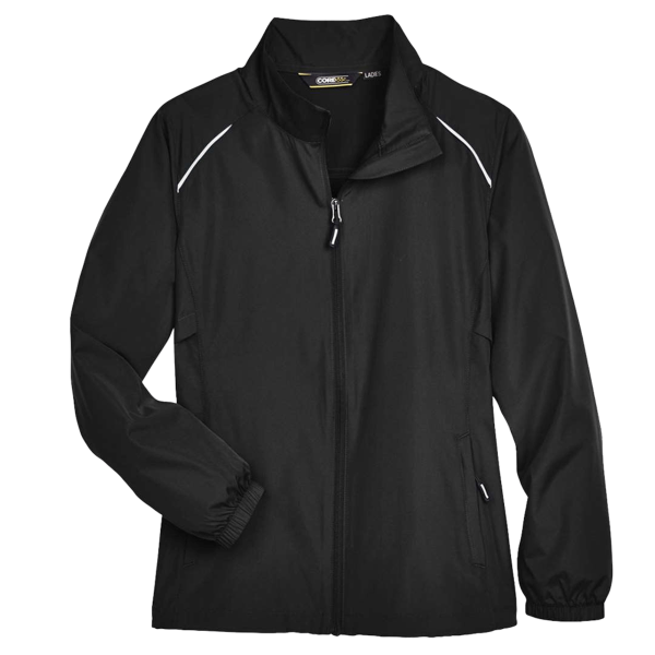 Core 365 Women's Techno Lite Motivate Unlined Lightweight Jacket, Black, Front view