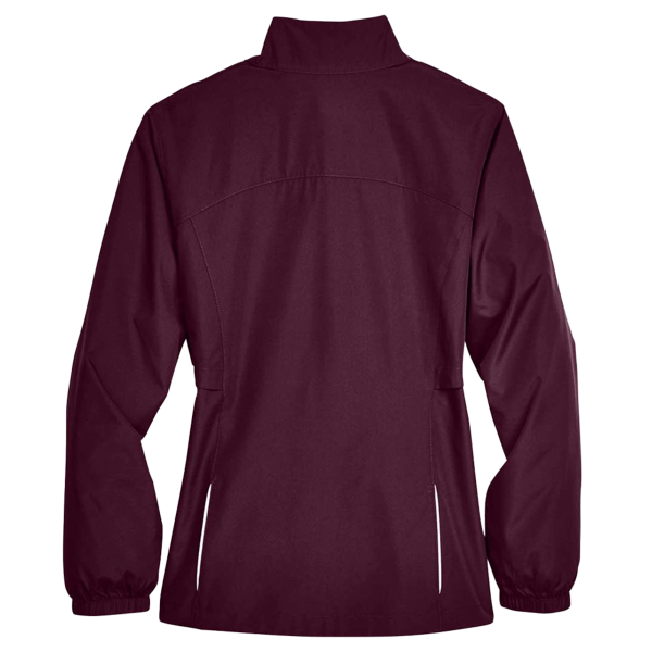 Core 365 Women's Techno Lite Motivate Unlined Lightweight Jacket, Burgundy, Back view