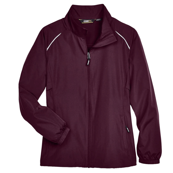 Core 365 Women's Techno Lite Motivate Unlined Lightweight Jacket, Burgundy, Front view
