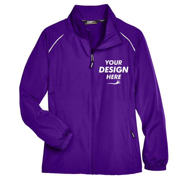 Core 365 Women's Techno Lite Motivate Unlined Lightweight Jacket, Campus Purple, Front view, Mockup