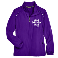Core 365 Women's Techno Lite Motivate Unlined Lightweight Jacket, Campus Purple, Front view, Mockup