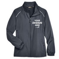 Core 365 Women's Techno Lite Motivate Unlined Lightweight Jacket, Carbon, Front view, Mockup