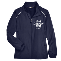 Core 365 Women's Techno Lite Motivate Unlined Lightweight Jacket, Classic Navy, Front view, Mockup