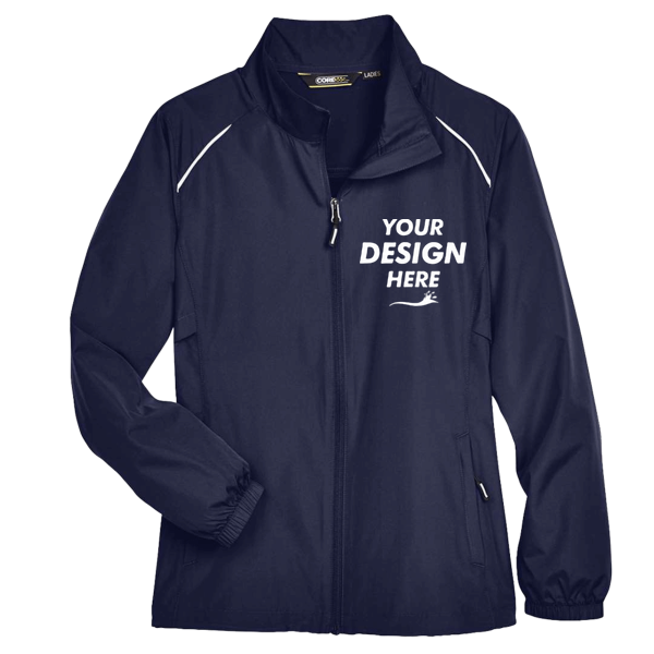 Core 365 Women's Techno Lite Motivate Unlined Lightweight Jacket, Classic Navy, Front view, Mockup
