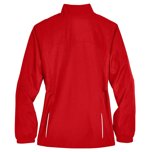 Core 365 Women's Techno Lite Motivate Unlined Lightweight Jacket, Classic Red, Back view