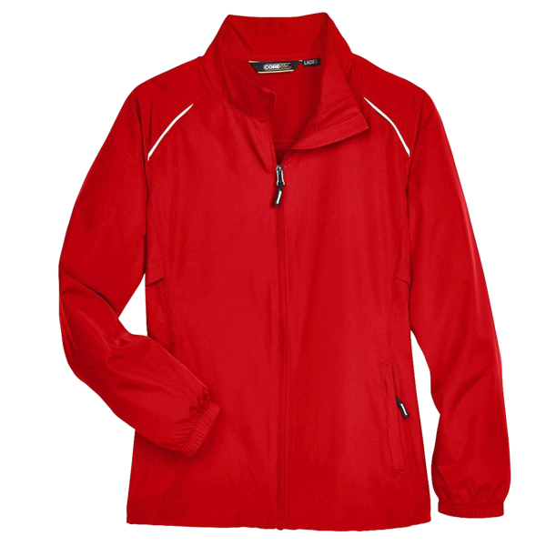 Core 365 Women's Techno Lite Motivate Unlined Lightweight Jacket, Classic Red, Front view