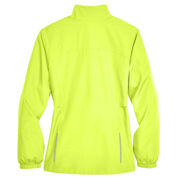 Core 365 Women's Techno Lite Motivate Unlined Lightweight Jacket, Safety Yellow, Back view