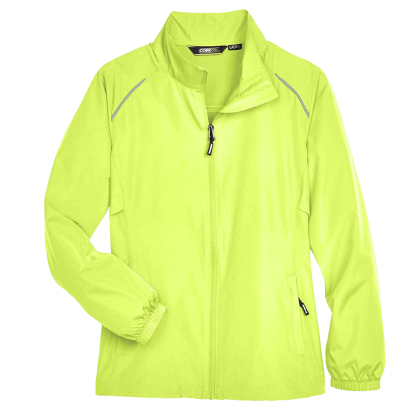 Core 365 Women's Techno Lite Motivate Unlined Lightweight Jacket, Safety Yellow, Front view