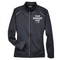 Core 365 Women's Techno Lite Three-Layer Knit Tech-Shell, Black, Front view, Mockup