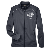 Core 365 Women's Techno Lite Three-Layer Knit Tech-Shell, Carbon, Front view, Mockup
