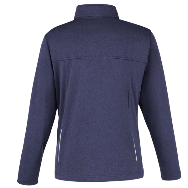 Core 365 Women's Techno Lite Three-Layer Knit Tech-Shell, Classic Navy Heather, Back view