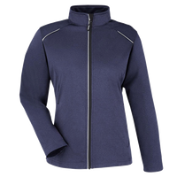 Core 365 Women's Techno Lite Three-Layer Knit Tech-Shell, Classic Navy Heather, Front view