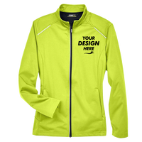 Core 365 Women's Techno Lite Three-Layer Knit Tech-Shell, Safety Yellow, Front view, Mockup